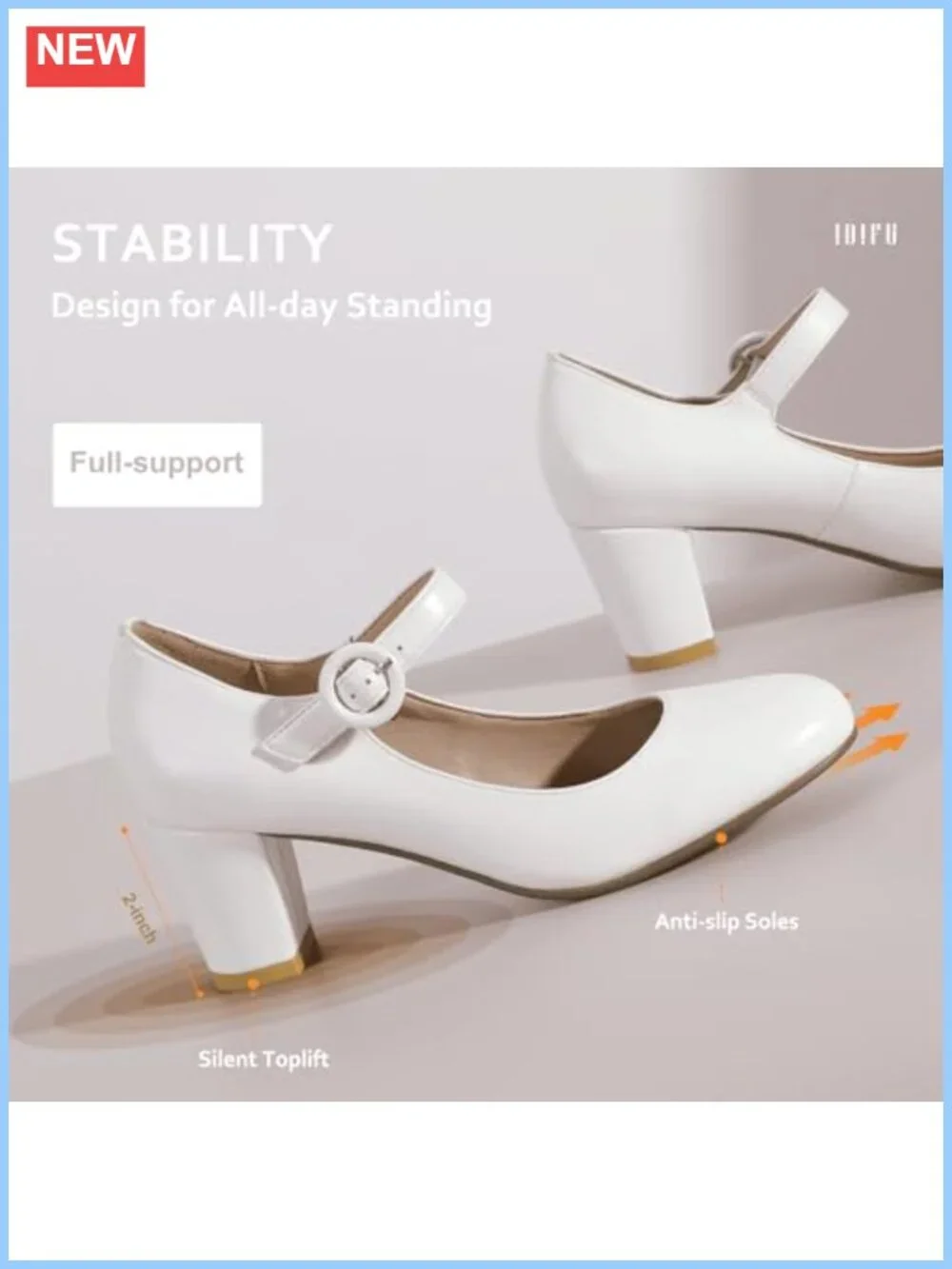 Women's Mary Jane Dress Shoes Low Block Heel Closed Round Toe Buckle